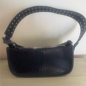 Stylish Navy Blue Women's Mini Solid Color Shoulder Bag With Rivet Decoration